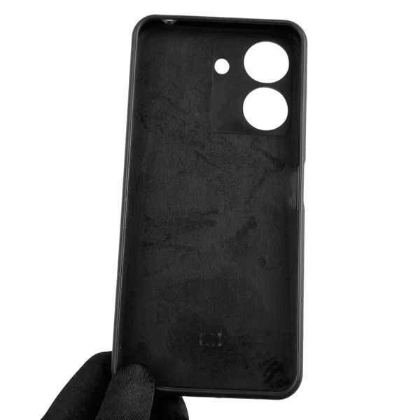 Чехол для Xiaomi POCO C65 силиконовый с микрофиброй нескользящий на сяоми поко с65 черный 0032467 фото