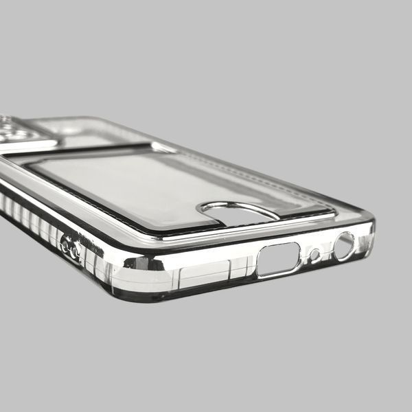 Чехол для Samsung Galaxy A52 4G (SM-A525) с серебряной окантовкой с карманом на самсунг а52 серебряный 0013093 фото