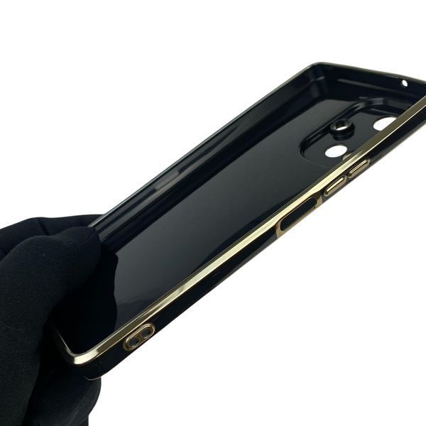 Чехол для Tecno Camon 19 Pro CI8n с кольцом MagSafe с золотой окантовкой на техно камон 19 про черный gs1 0022863 фото