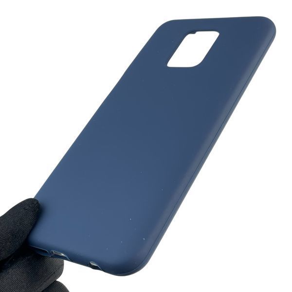 Чехол для Xiaomi Redmi Note 9 Pro силиконовый с микрофиброй нескользящий на сяоми редми нот 9 про темно-синий 0032813 фото