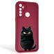 Чехол силиконовый Soft Touch с 3D принтом злой котик для Realme 6i бордовый (Полная защита камеры) 0047111 фото 1