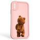 Чехол силиконовый оригинальный Soft Touch с 3D принтом смешного теда мишки для Apple iPhone Xs розовый (Полная защита камеры) 0048408 фото 1