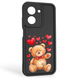 Чехол силиконовый оригинальный Soft Touch с 3D принтом милый мишка для Xiaomi Poco C71 черный (Полная защита камеры) 0043755 фото 1