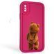 Чехол силиконовый Soft Touch с 3D принтом смешного теда мишки для Apple iPhone XS малиновый (Полная защита камеры) 0049438 фото 1