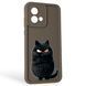 Чехол силиконовый Soft Touch с 3D принтом злой котик для Motorola Moto G84 (PAYM0011RS) коричневый (Полная защита камеры) 0046941 фото 1