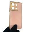 Чохол для Xiaomi Redmi Note 13 5G із захистом камери із золотою окантовкою на сяомі редмі нот 13 пудровий gs1