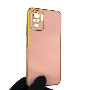 Чохол для Xiaomi Redmi Note 10S із захистом камери із золотою окантовкою на сяомі редмі нот 10с пудровий gs1 0020346 фото