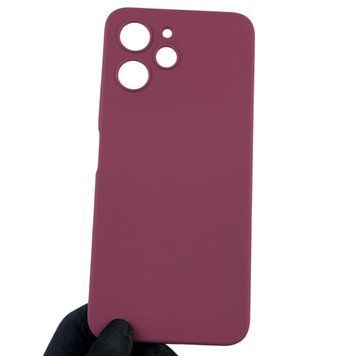 Чехол для Xiaomi Redmi 12 4G силиконовый с микрофиброй нескользящий на сяоми редми 12 4г бордовый 0032581 фото