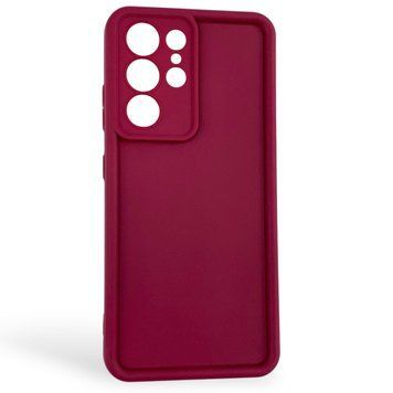 Чохол силіконовий Soft Touch для Samsung Galaxy S21 Ultra бордовий (Повний захист камери) 0054044 фото