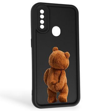 Чехол силиконовый Soft Touch с 3D принтом смешного теда мишки для Oppo A31 черный (Полная защита камеры) 0049384 фото