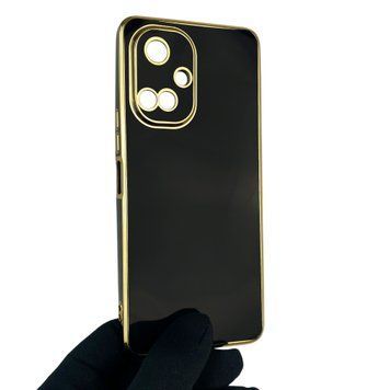Чехол для Tecno Camon 19 CI6n с защитой камеры с золотой окантовкой на техно камон 19 черный gs1 0019820 фото