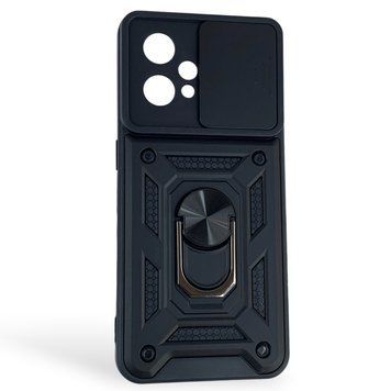 Чехол противоударный для Realme 9 Pro Plus с магнитной пластиной со шторкой на камере черный 0050970 фото