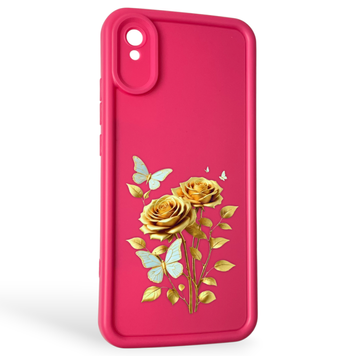 Чохол силіконовий Soft Touch з 3D принтом жіночим для Xiaomi Redmi 9A малиновий (Повний захист камери) 0042975 фото