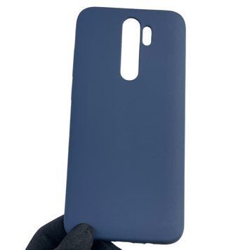 Чехол для Xiaomi Redmi Note 8 Pro силиконовый с микрофиброй нескользящий на сяоми редми нот 8 про темно-синий 0032785 фото
