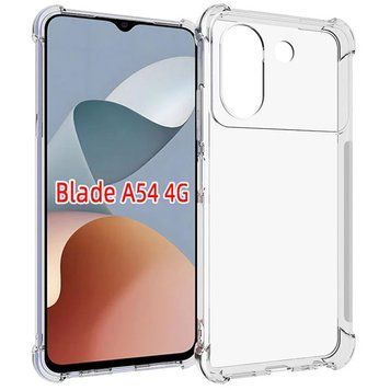 Чехол для ZTE Blade A54 с бронь углами противоударный прозрачный (силикон TPU, зте блейд а54) 0061728 фото