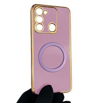 Чехол для TECNO Spark 8C KG5k с кольцом MagSafe с золотой окантовкой на техно спарк 8с черничный gs1 0021600 фото