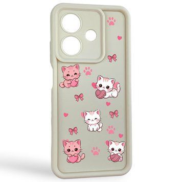 Чохол силіконовий Soft Touch з 3D принтом милі кошенята з лапками для Oppo A3 Молочний (Повний захист камери) 0059568 фото