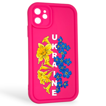 Чохол силіконовий Soft Touch з 3D принтом для Apple iPhone 11 малиновий (Повний захист камери) 0041710 фото