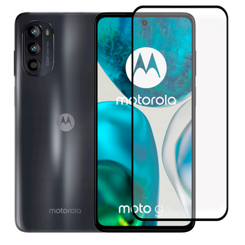 Захисне скло для телефона Motorola G52 протиударне повноекранне на моторола г52 чорне 0038207 фото