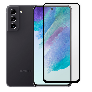 Защитное стекло для телефона Samsung Galaxy S21 FE (SM-G990B) противоударное на самсунг с21 фе черное 0038347 фото