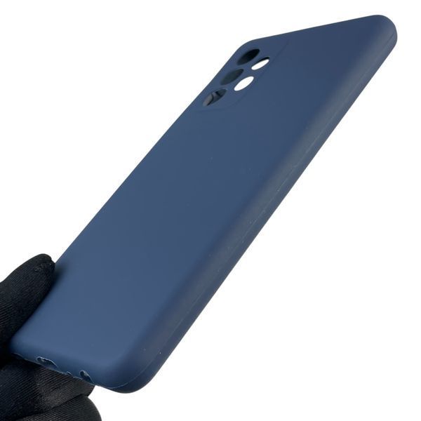 Чехол для Samsung Galaxy A52 5G (SM-A526) силиконовый с микрофиброй нескользящий на самсунг а52 5г темно-синий 0032031 фото