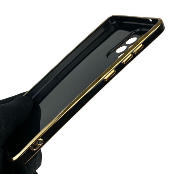 Чохол для Samsung Galaxy A52 4G (SM-A525) з кільцем MagSafe із золотою окантовкою на самсунг а52 чорний gs1 0022398 фото