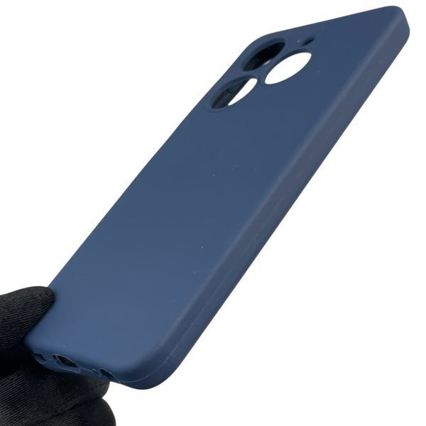 Чохол для Infinix Hot 40i (X6528B) силіконовий з мікрофіброю нековзний на інфінікс хот 40і темно-синій 0031667 фото
