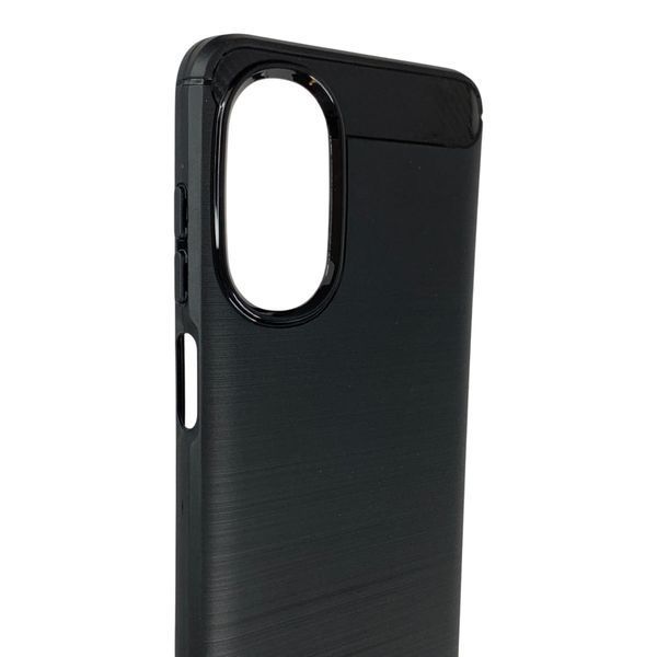 Чохол для телефона Motorola G52 карбоновий протиударний з високими бортами чорний 0051906 фото
