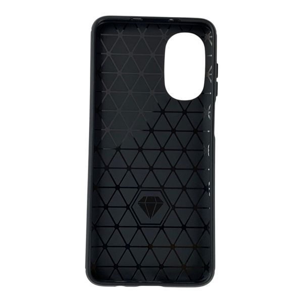 Чохол для телефона Motorola G52 карбоновий протиударний з високими бортами чорний 0051906 фото