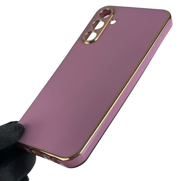 Чохол для Samsung Galaxy A15 (SM-A155M) із золотою окантовкою із захистом камери на самсунг а15 бузковий 0008312 фото