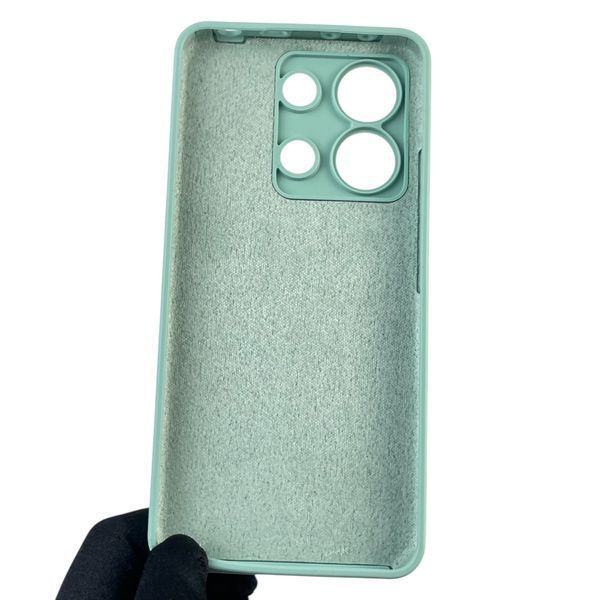 Чехол для Xiaomi Redmi Note 13 4G силиконовый с микрофиброй нескользящий на сяоми редми нот 13 4г бирюзовый 0032734 фото