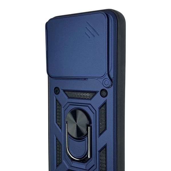 Чехол противоударный для Xiaomi 15 с магнитной пластиной со шторкой на камере синий 0050792 фото