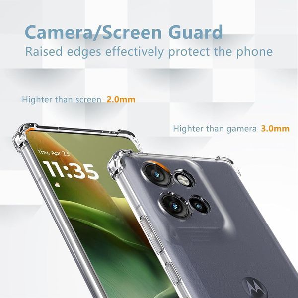 Прозорий чохол для Motorola G17 з кутами-амортизаторами із захистом камери протиударний (моторола г17) 0061779 фото