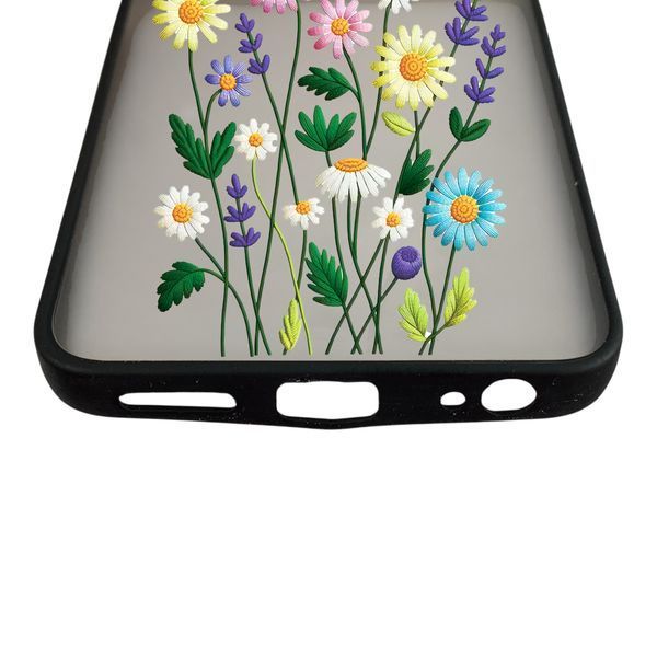 Чохол для телефона Tecno Spark 20C BG7n с 3D принтом польові квіти із захистом камери чорний 0059289 фото