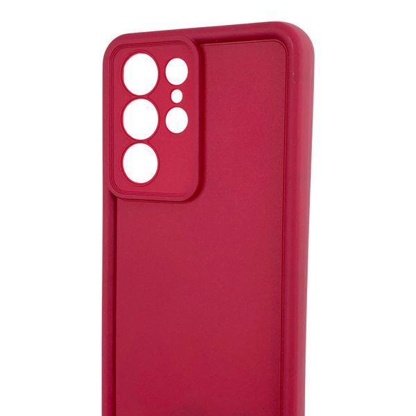 Чехол силиконовый Soft Touch для Samsung Galaxy S21 Ultra бордовый (Полная защита камеры) 0054044 фото
