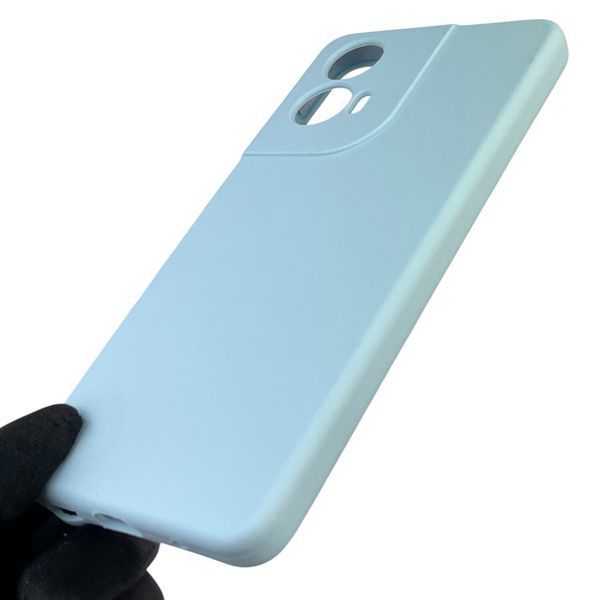 Чехол для Motorola Moto G04 (XT2421-2) силиконовый с микрофиброй нескользящий на моторола г04 голубой 0031722 фото