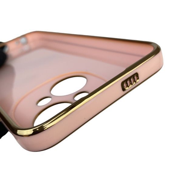 Чохол для Tecno Spark Go 1 (KL4) з кільцем MagSafe із золотою окантовкою на техно спарк го 1 пудровий gs1 0022479 фото