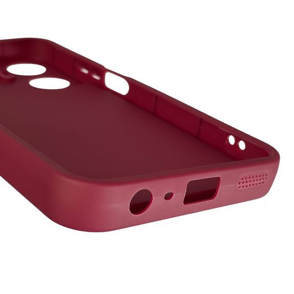 Чохол силіконовий Soft Touch з 3D принтом милий ведмедик для Realme C55 бордовий (Повний захист камери) 0044774 фото