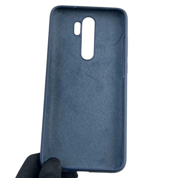 Чехол для Xiaomi Redmi Note 8 Pro силиконовый с микрофиброй нескользящий на сяоми редми нот 8 про темно-синий 0032785 фото