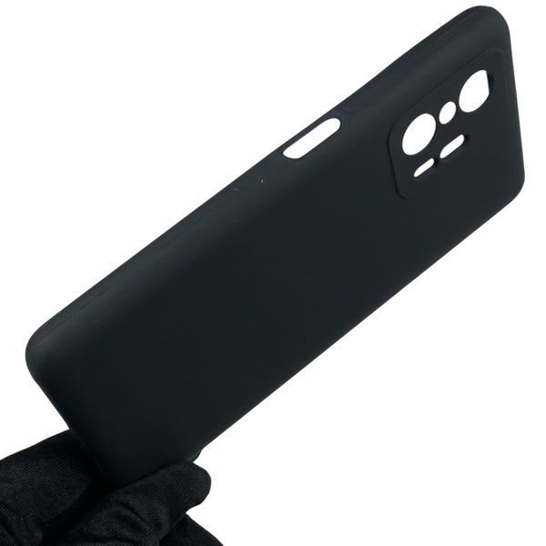 Чехол для Xiaomi 11T силиконовый с микрофиброй нескользящий на сяоми 11т черный 0032409 фото