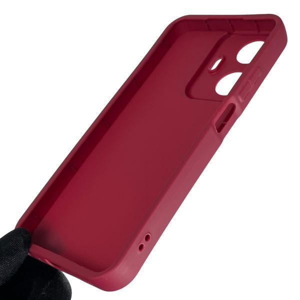 Чохол силіконовий Soft Touch з 3D принтом милий ведмедик для Realme C55 бордовий (Повний захист камери) 0044774 фото