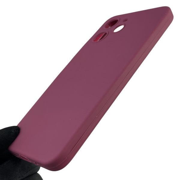 Чехол для Xiaomi Redmi 12 4G силиконовый с микрофиброй нескользящий на сяоми редми 12 4г бордовый 0032581 фото