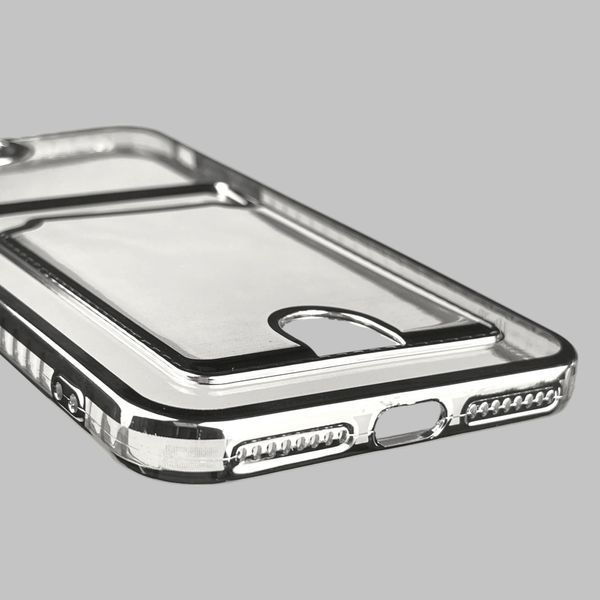 Чохол для Apple iPhone 7 Plus зі срібною окантовкою з кишенькою для карток на айфон 7 плюс срібний 0013043 фото