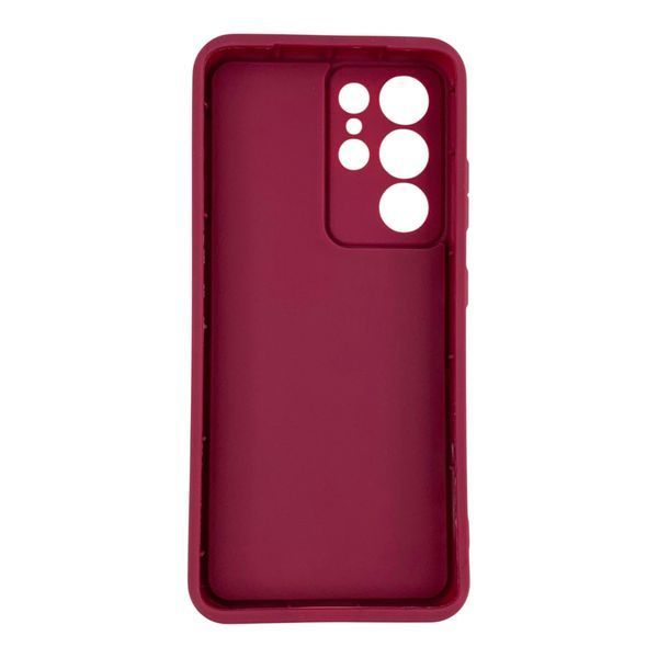 Чехол силиконовый Soft Touch для Samsung Galaxy S21 Ultra бордовый (Полная защита камеры) 0054044 фото