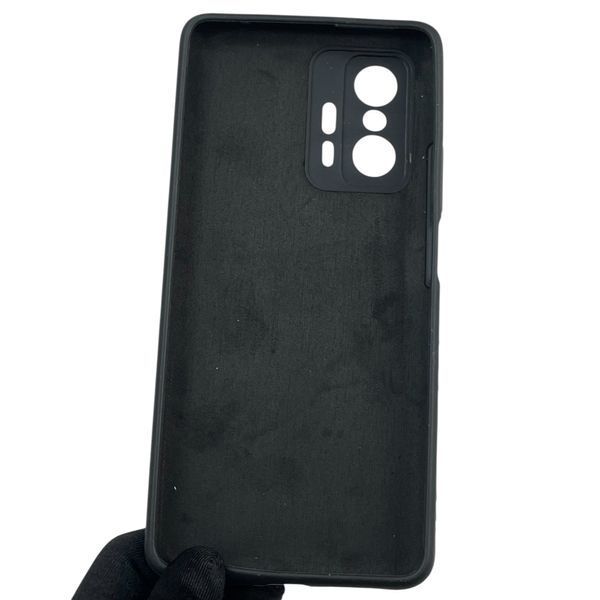 Чохол для Xiaomi 11T Pro силіконовий з мікрофіброю нековзний на сяомі 11т про чорний 0032413 фото