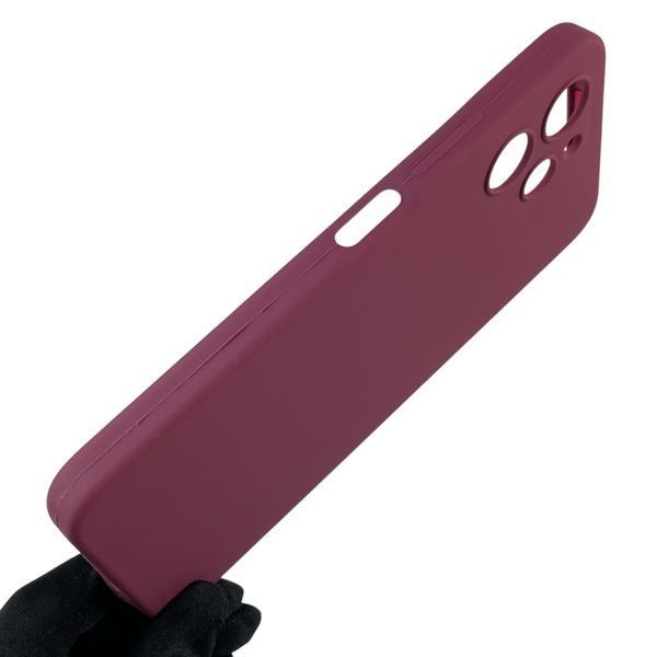 Чехол для Xiaomi Redmi 12 4G силиконовый с микрофиброй нескользящий на сяоми редми 12 4г бордовый 0032581 фото