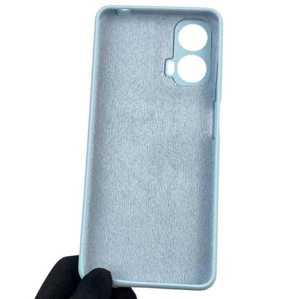 Чехол для Motorola Moto G04 (XT2421-2) силиконовый с микрофиброй нескользящий на моторола г04 голубой 0031722 фото
