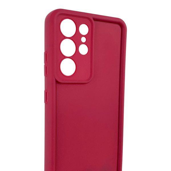 Чехол силиконовый Soft Touch для Samsung Galaxy S21 Ultra бордовый (Полная защита камеры) 0054044 фото