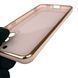 Чехол для Samsung Galaxy S21 FE SM-G990B с кольцом-подставкой с золотой окантовкой на самсунг с21 фе пудровый gs1 0020688 фото 4