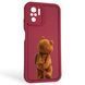 Чохол силіконовий оригінальний Soft Touch з 3D принтом кумедний тед ведмідик для Xiaomi Redmi Note 10s бордовий (Повний захист камери) 0048961 фото 1